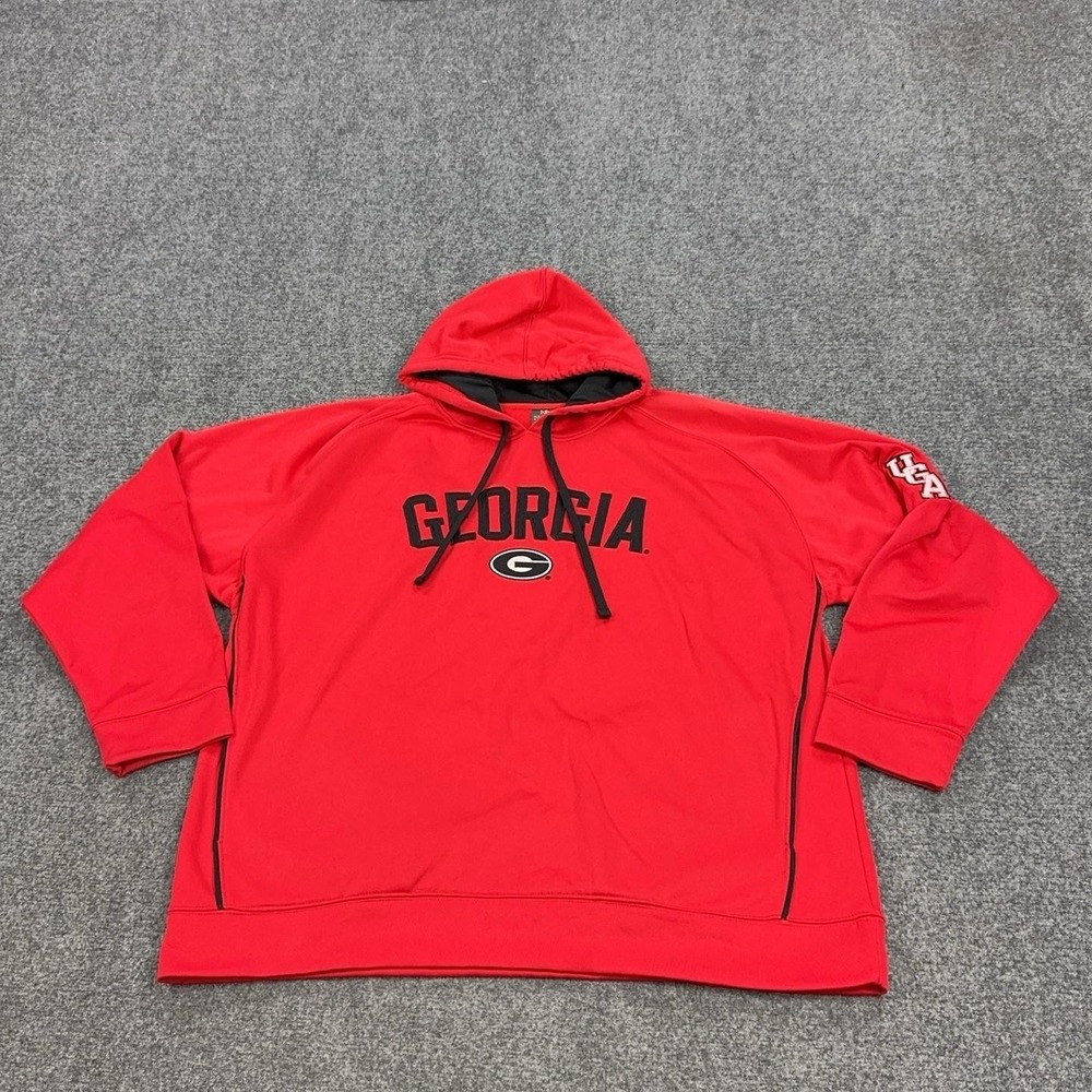 Georgia Bulldogs Sweatshirt Mens 2XL Red NCAA Football Knights Apparel Hooded